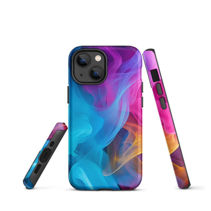Load image into Gallery viewer, Blue Violet Smoke iPhone Case Hardshell 3D Wrap Thermal CREATIVETECH