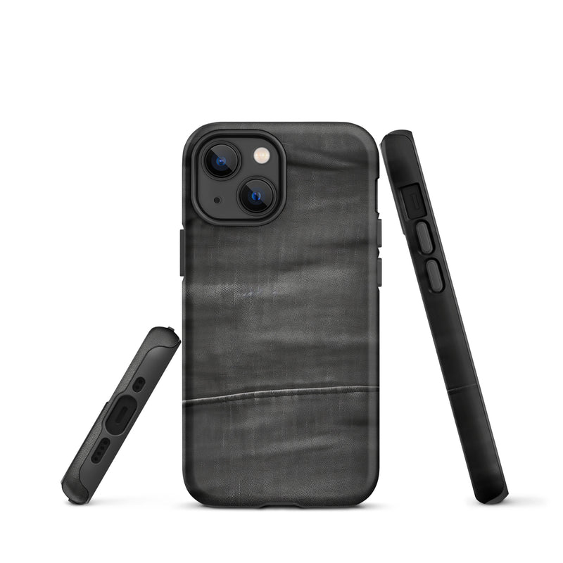 Load image into Gallery viewer, Dark Grey Denim Cloth iPhone Case Hardshell 3D Wrap Thermal CREATIVETECH