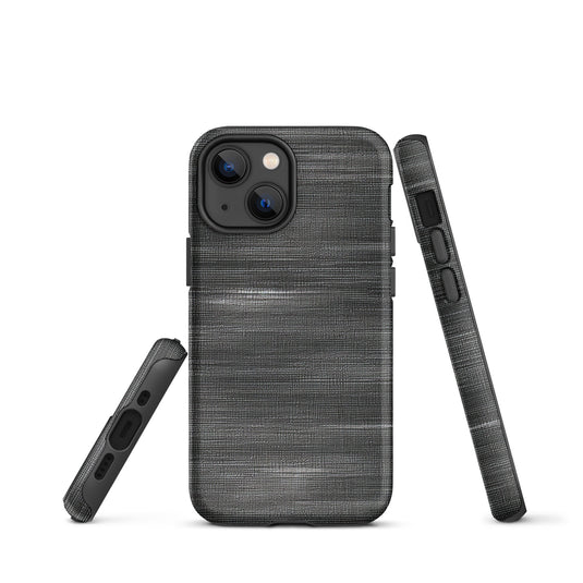 Brushed Denim Black Grey iPhone Case Hardshell 3D Wrap Thermal CREATIVETECH