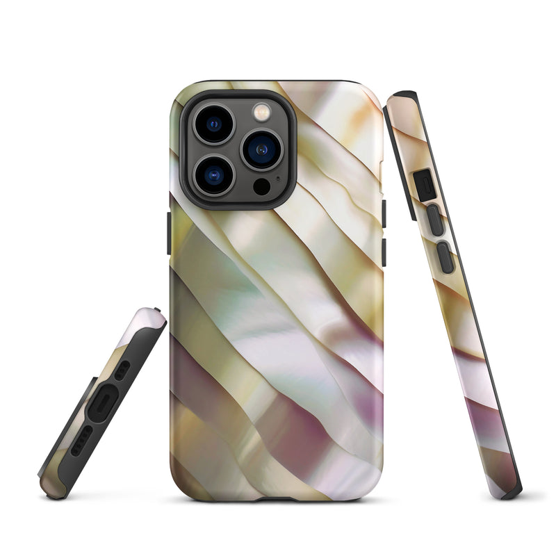 Load image into Gallery viewer, Soft Yellow Pink Pearl iPhone Case Hardshell 3D Wrap Thermal CREATIVETECH