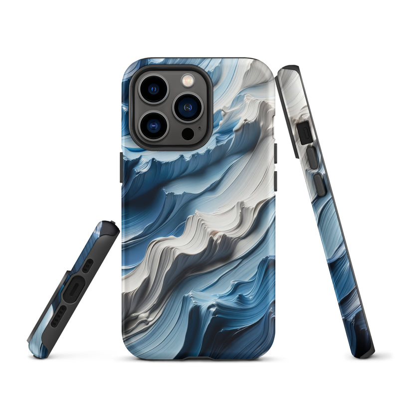 Load image into Gallery viewer, Blue White Paint Style Colorful iPhone Case Hardshell 3D Wrap Thermal Double Layer CREATIVETECH