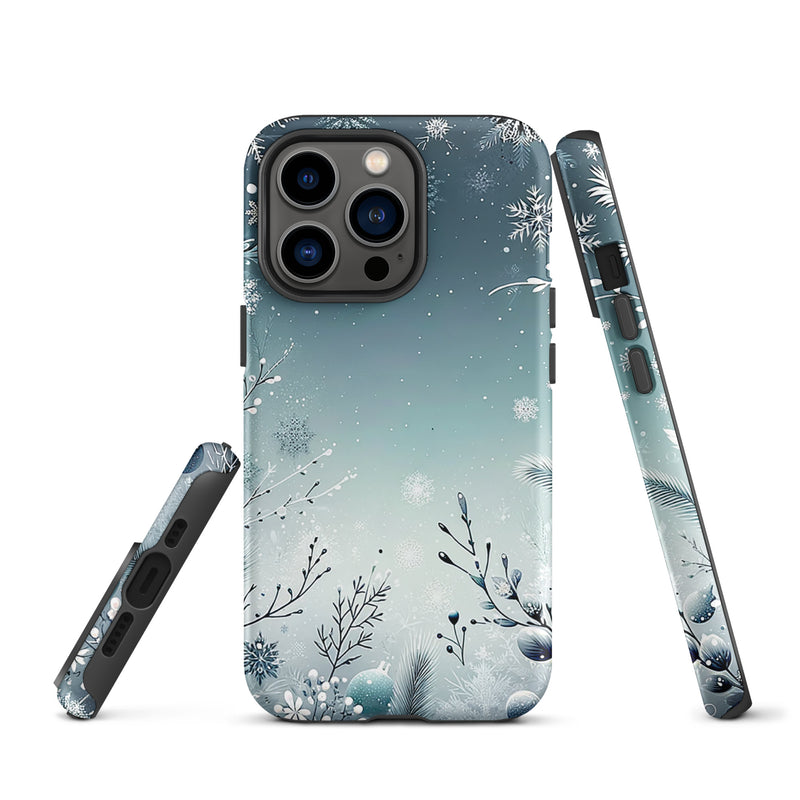 Load image into Gallery viewer, Christmas Vibe Blue White iPhone Case Hardshell 3D Wrap Thermal Double Layer CREATIVETECH