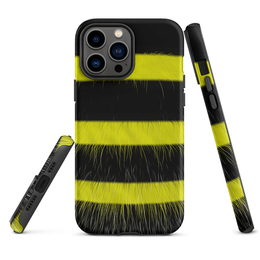 Fluffy Bee Yellow Black iPhone Case Hardshell 3D Wrap Thermal CREATIVETECH