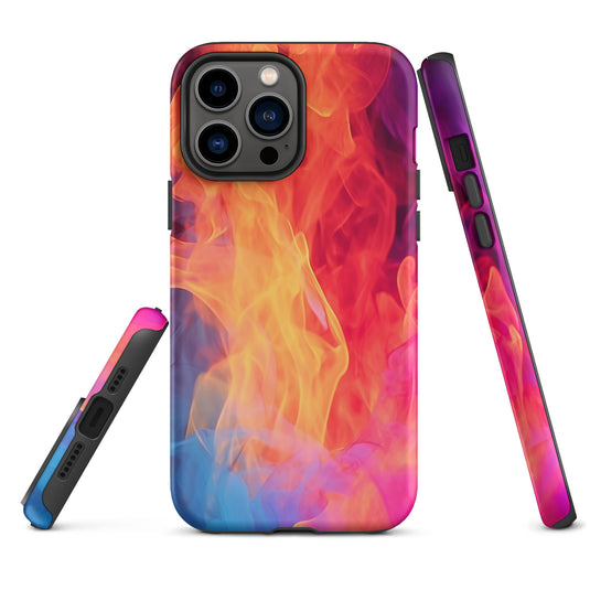 Blue Orange Fire iPhone Case Hardshell 3D Wrap Thermal CREATIVETECH