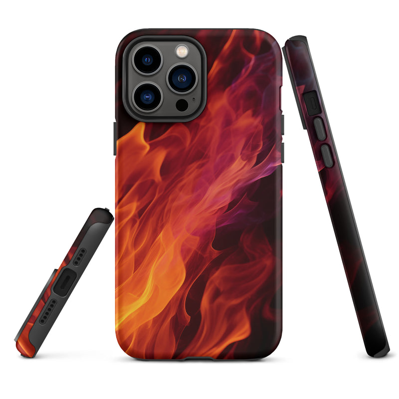 Load image into Gallery viewer, Black Yellow Fire iPhone Case Hardshell 3D Wrap Thermal CREATIVETECH