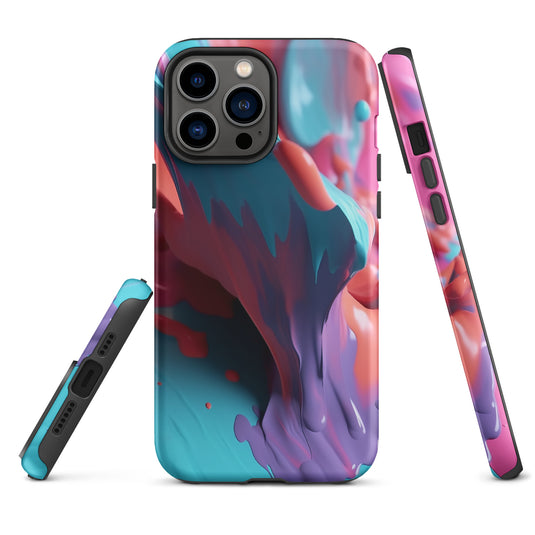 Light Blue Violet Liquid Paint iPhone Case Hardshell 3D Wrap Thermal CREATIVETECH