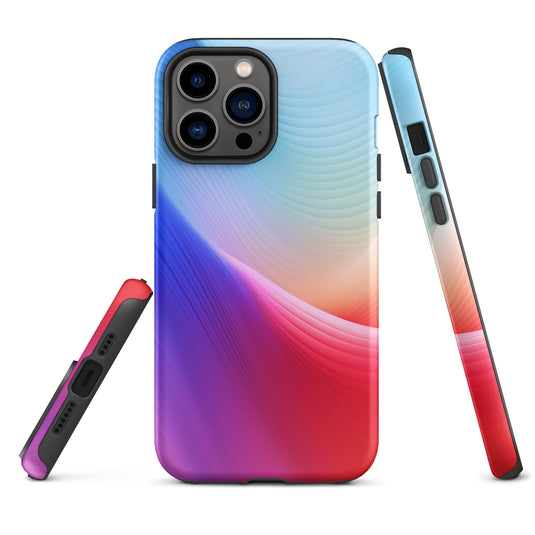 Red Violet Blue Abstract Waves iPhone Case Hardshell 3D Wrap Thermal CREATIVETECH