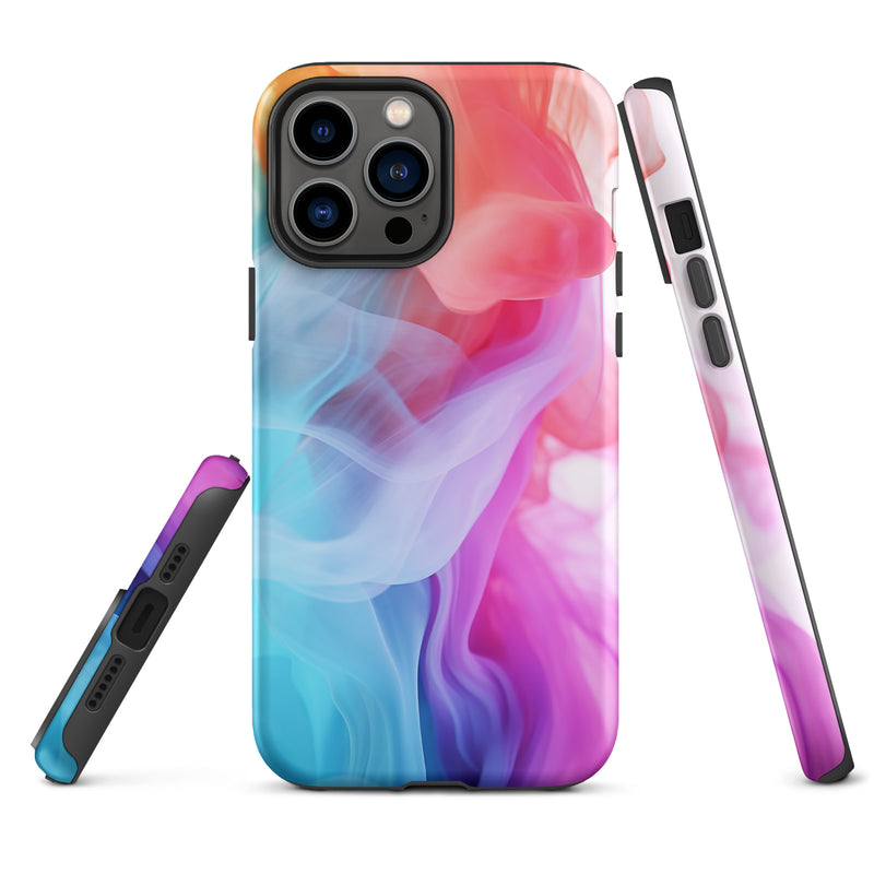 Load image into Gallery viewer, Blue Purple Smoke iPhone Case Hardshell 3D Wrap Thermal CREATIVETECH
