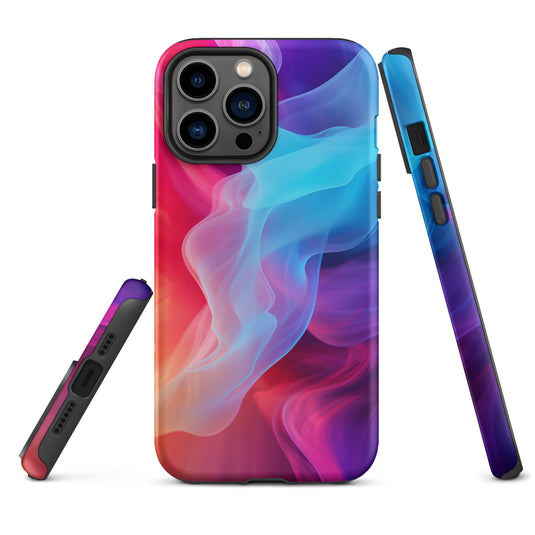 Purple Red Blue Smoke iPhone Case Hardshell 3D Wrap Thermal CREATIVETECH