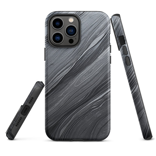 Damascus Steel iPhone Case Hardshell 3D Wrap Thermal Dark Grey Metal CREATIVETECH