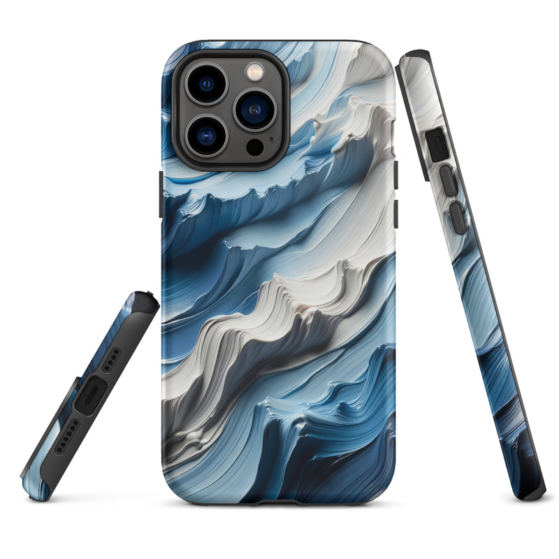Load image into Gallery viewer, Blue White Paint Style Colorful iPhone Case Hardshell 3D Wrap Thermal Double Layer CREATIVETECH