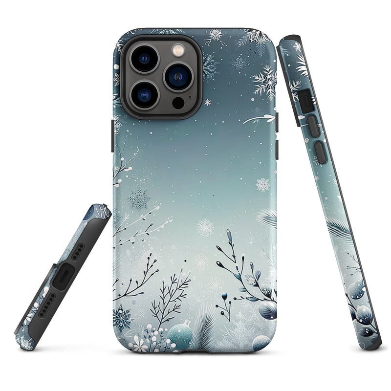 Load image into Gallery viewer, Christmas Vibe Blue White iPhone Case Hardshell 3D Wrap Thermal Double Layer CREATIVETECH