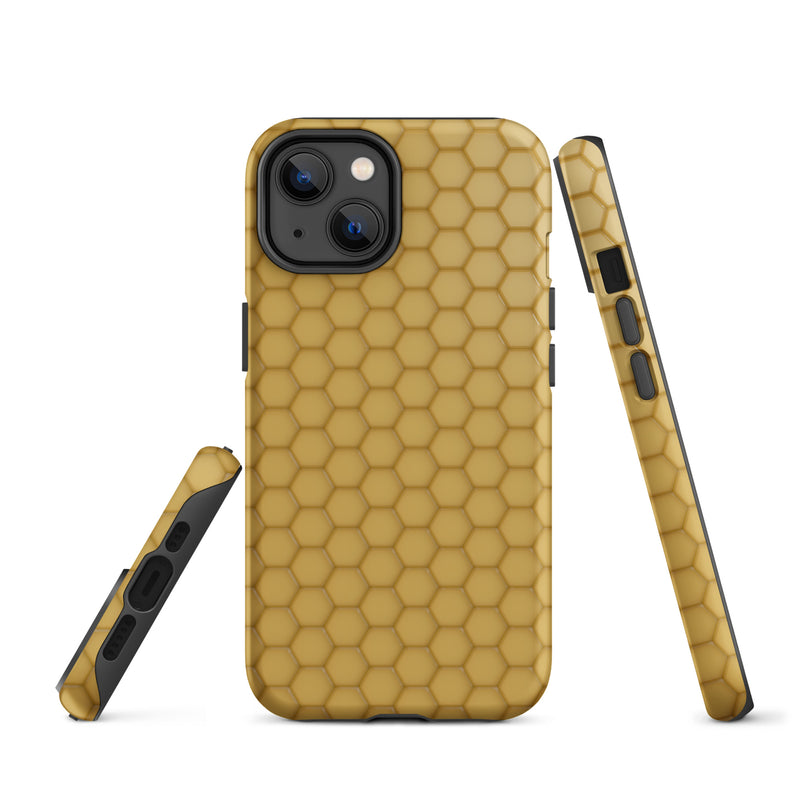 Load image into Gallery viewer, Honeycomb Wax Yellow Brown iPhone Case Hardshell 3D Wrap Thermal CREATIVETECH
