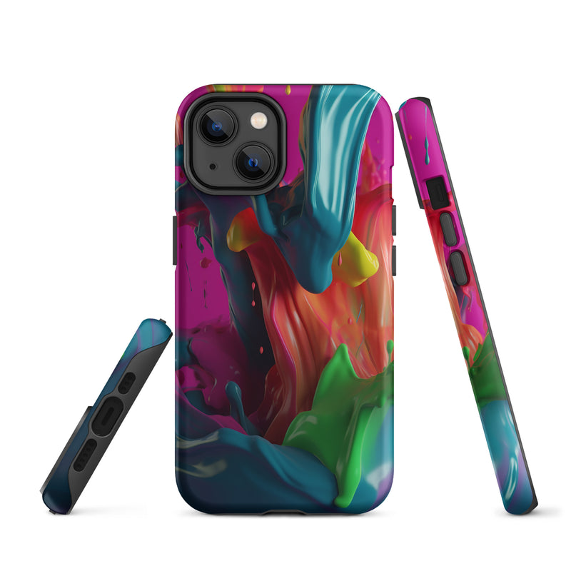 Load image into Gallery viewer, Colorful Paint iPhone Case Hardshell 3D Wrap Thermal CREATIVETECH
