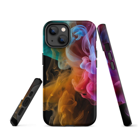 Colorful Dark Yellow Smoke iPhone Case Hardshell 3D Wrap Thermal CREATIVETECH