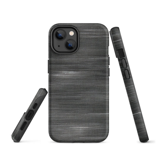 Brushed Denim Black Grey iPhone Case Hardshell 3D Wrap Thermal CREATIVETECH