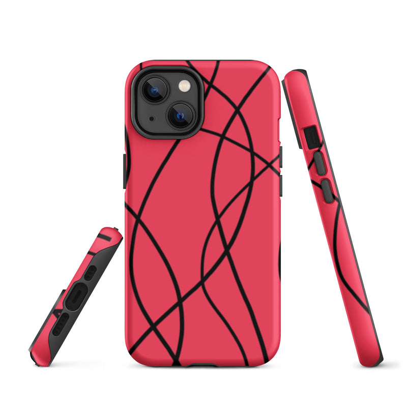 Load image into Gallery viewer, Aesthetic Black Red iPhone Case Hardshell 3D Wrap Thermal CREATIVETECH
