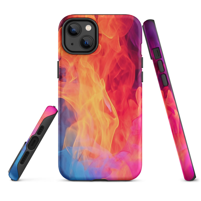 Load image into Gallery viewer, Blue Orange Fire iPhone Case Hardshell 3D Wrap Thermal CREATIVETECH
