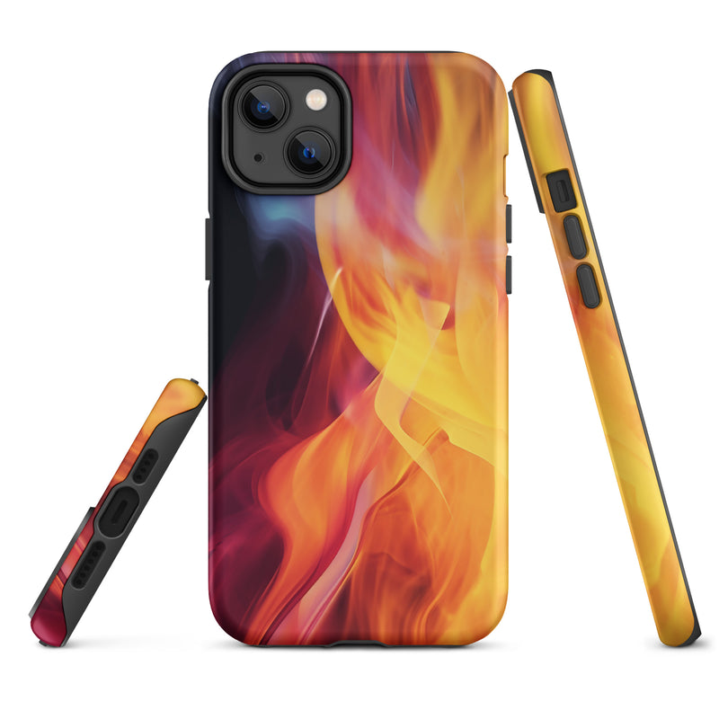 Load image into Gallery viewer, Orange Yellow Fire iPhone Case Hardshell 3D Wrap Thermal CREATIVETECH
