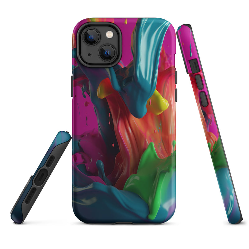 Load image into Gallery viewer, Colorful Paint iPhone Case Hardshell 3D Wrap Thermal CREATIVETECH
