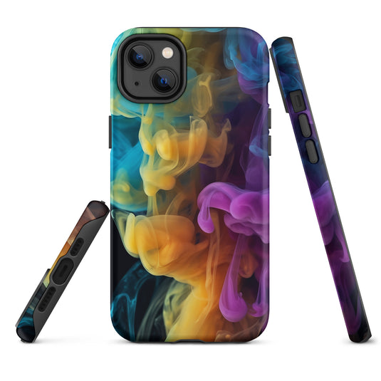 Yellow Purple Blue Smoke iPhone Case Hardshell 3D Wrap Thermal CREATIVETECH