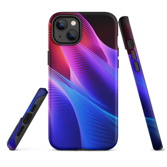 Blue Abstract Sound Waves iPhone Case Hardshell 3D Wrap Thermal CREATIVETECH