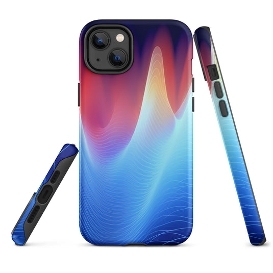 Blue Abstract Sound Waves iPhone Case Hardshell 3D Wrap Thermal CREATIVETECH