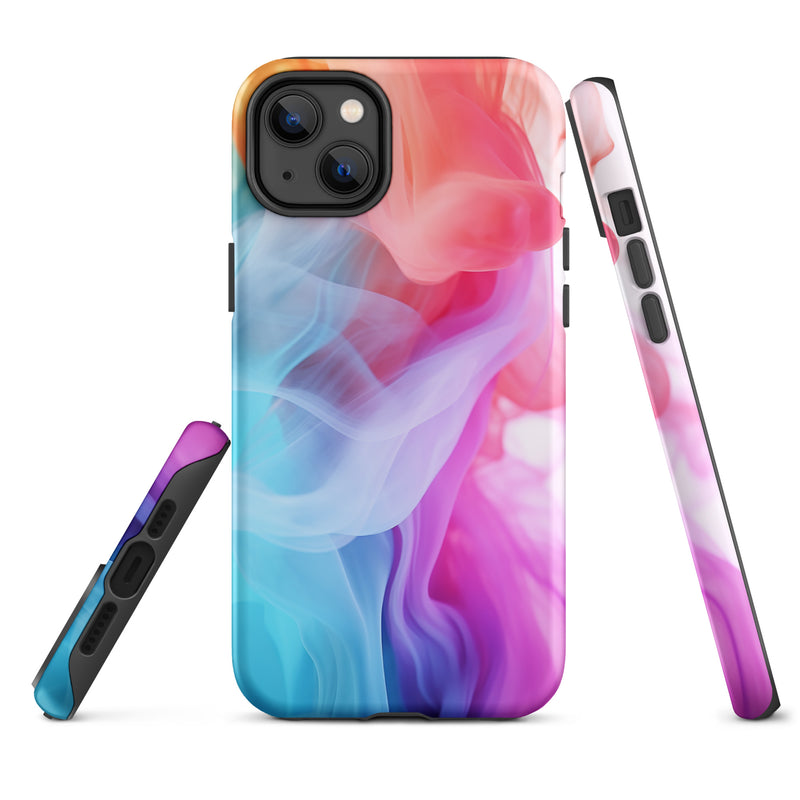 Load image into Gallery viewer, Blue Purple Smoke iPhone Case Hardshell 3D Wrap Thermal CREATIVETECH
