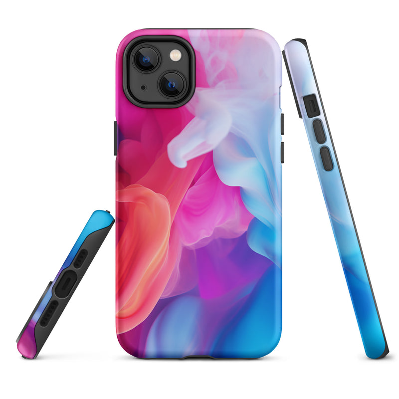 Load image into Gallery viewer, Blue Purple Liquid Paint iPhone Case Hardshell 3D Wrap Thermal CREATIVETECH
