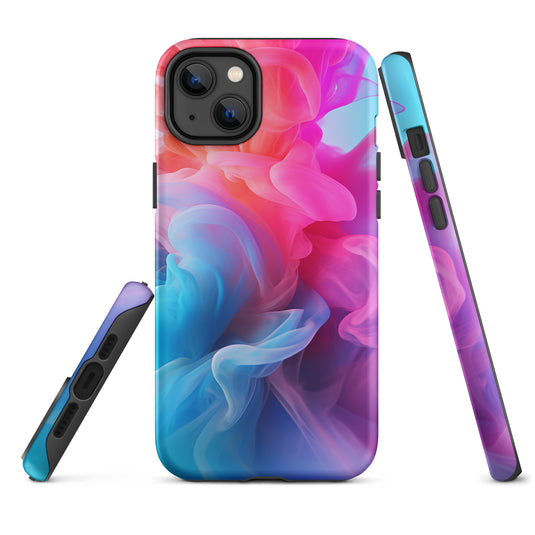 Pink Blue Smoke iPhone Case Hardshell 3D Wrap Thermal CREATIVETECH