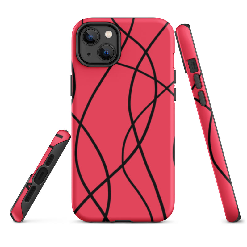 Load image into Gallery viewer, Aesthetic Black Red iPhone Case Hardshell 3D Wrap Thermal CREATIVETECH
