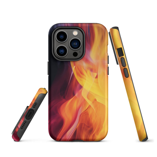 Orange Yellow Fire iPhone Case Hardshell 3D Wrap Thermal CREATIVETECH