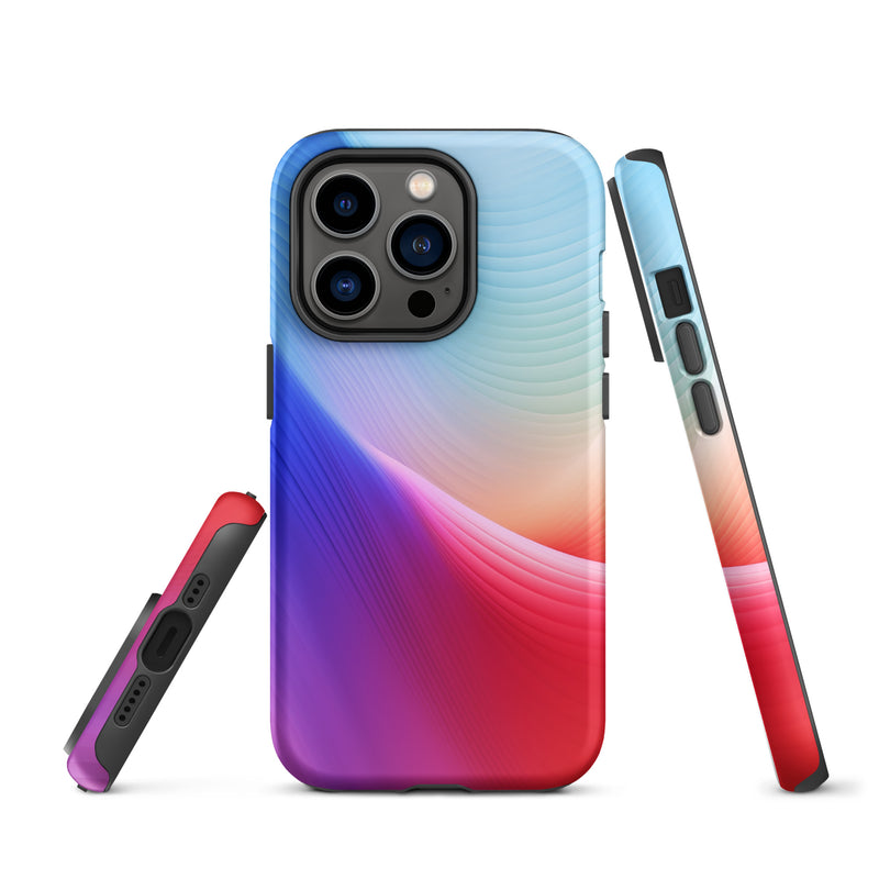Load image into Gallery viewer, Red Violet Blue Abstract Waves iPhone Case Hardshell 3D Wrap Thermal CREATIVETECH