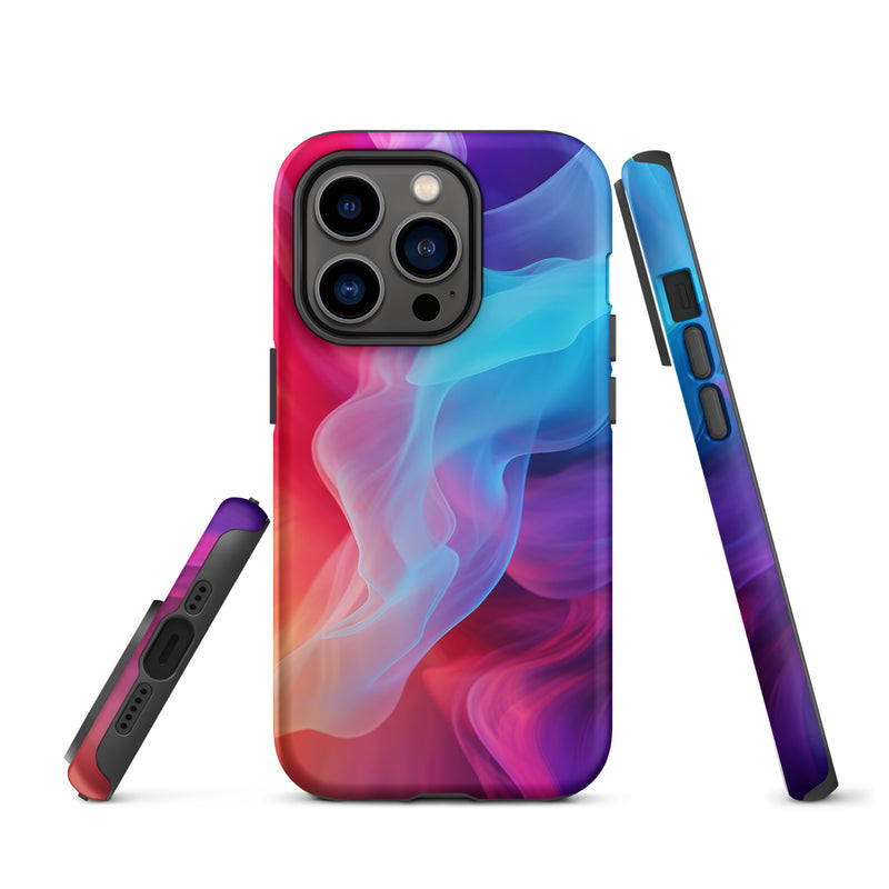 Load image into Gallery viewer, Purple Red Blue Smoke iPhone Case Hardshell 3D Wrap Thermal CREATIVETECH
