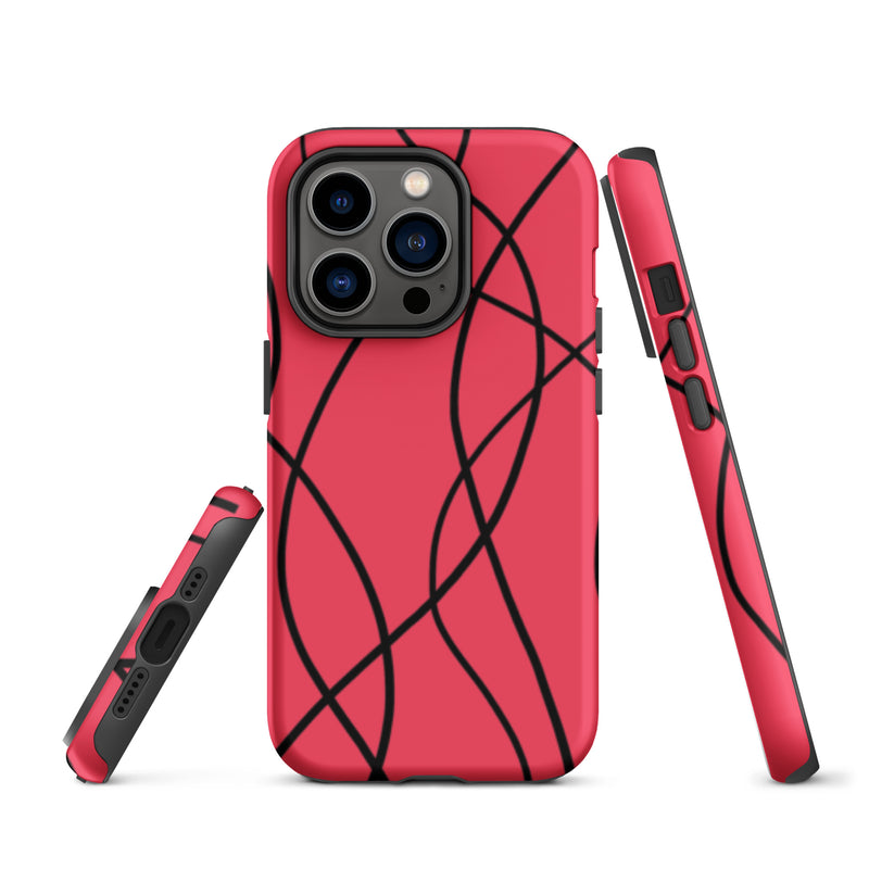 Load image into Gallery viewer, Aesthetic Black Red iPhone Case Hardshell 3D Wrap Thermal CREATIVETECH