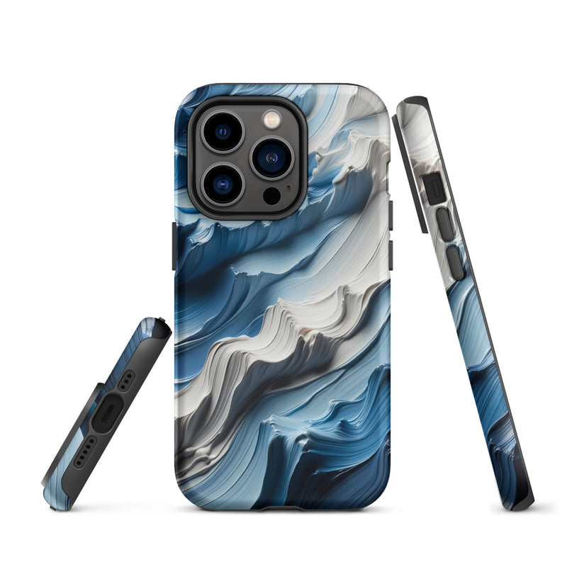 Load image into Gallery viewer, Blue White Paint Style Colorful iPhone Case Hardshell 3D Wrap Thermal Double Layer CREATIVETECH