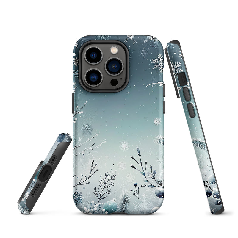 Load image into Gallery viewer, Christmas Vibe Blue White iPhone Case Hardshell 3D Wrap Thermal Double Layer CREATIVETECH