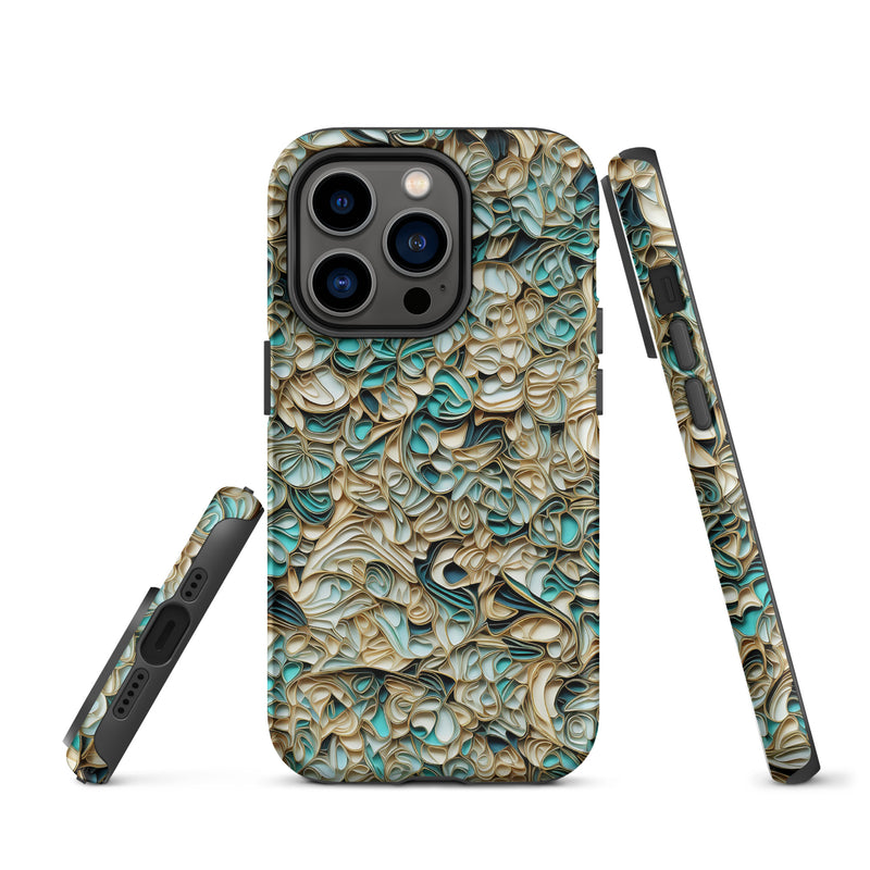 Load image into Gallery viewer, Aesthetic Golden Green  iPhone Case Hardshell 3D Wrap Thermal Double Layer