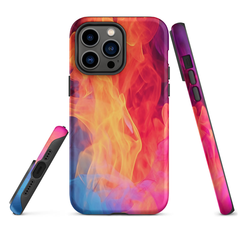 Load image into Gallery viewer, Blue Orange Fire iPhone Case Hardshell 3D Wrap Thermal CREATIVETECH
