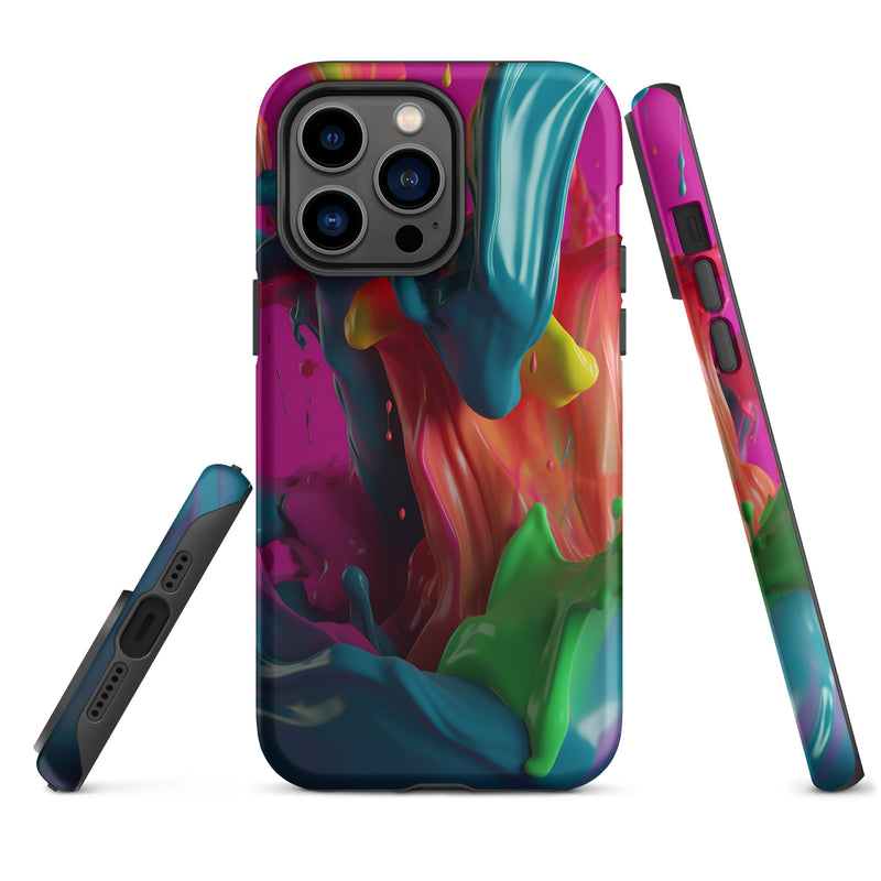 Load image into Gallery viewer, Colorful Paint iPhone Case Hardshell 3D Wrap Thermal CREATIVETECH
