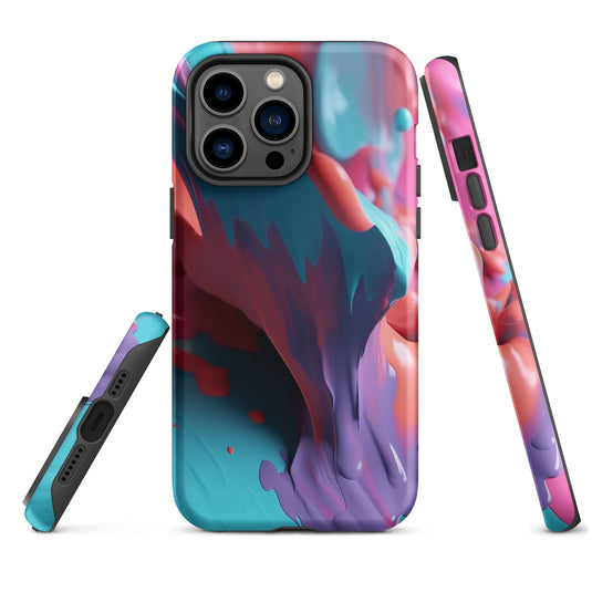 Light Blue Violet Liquid Paint iPhone Case Hardshell 3D Wrap Thermal CREATIVETECH