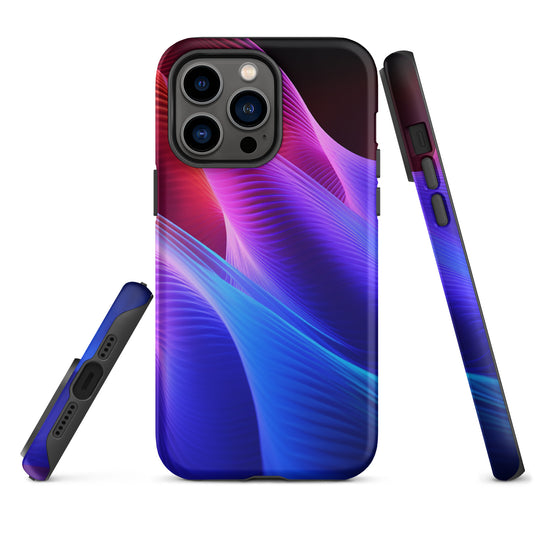 Blue Abstract Sound Waves iPhone Case Hardshell 3D Wrap Thermal CREATIVETECH