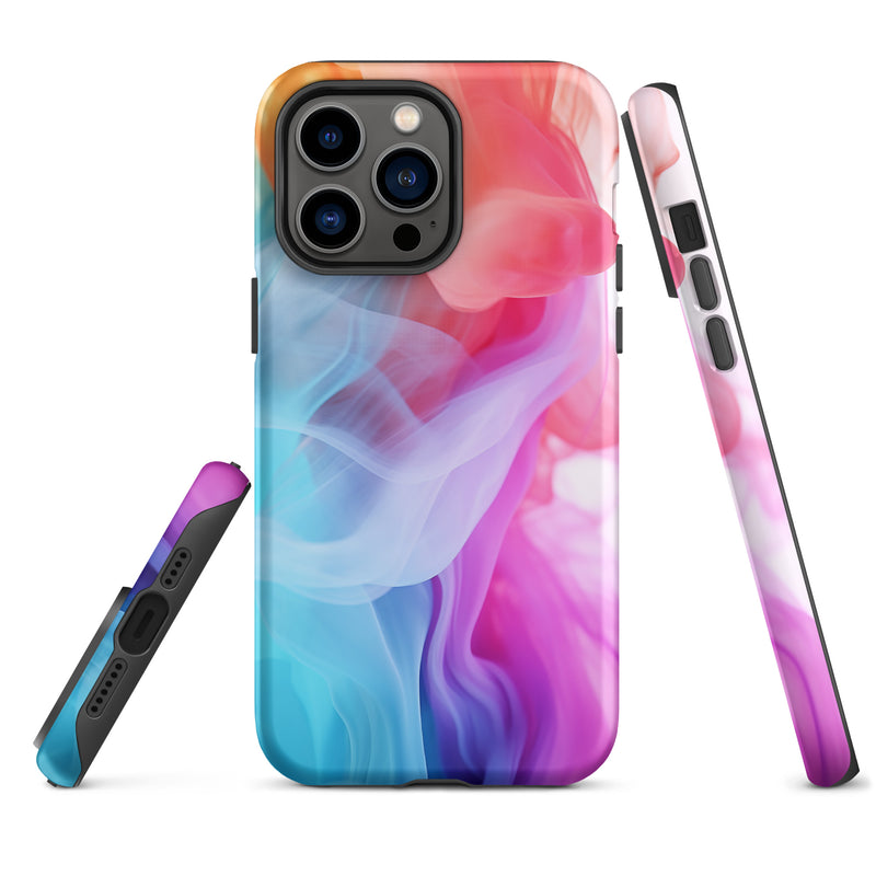 Load image into Gallery viewer, Blue Purple Smoke iPhone Case Hardshell 3D Wrap Thermal CREATIVETECH
