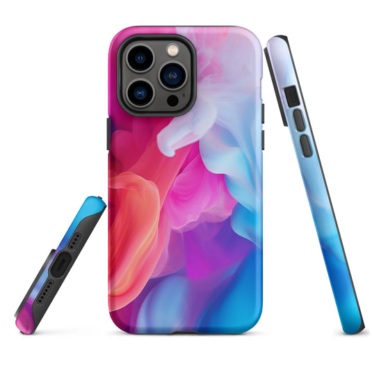 Blue Purple Liquid Paint iPhone Case Hardshell 3D Wrap Thermal CREATIVETECH