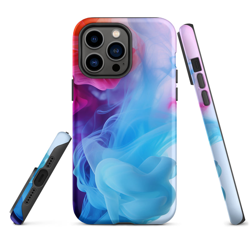 Load image into Gallery viewer, Light Blue Smoke iPhone Case Hardshell 3D Wrap Thermal CREATIVETECH
