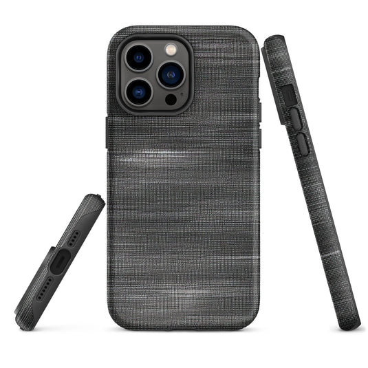 Brushed Denim Black Grey iPhone Case Hardshell 3D Wrap Thermal CREATIVETECH