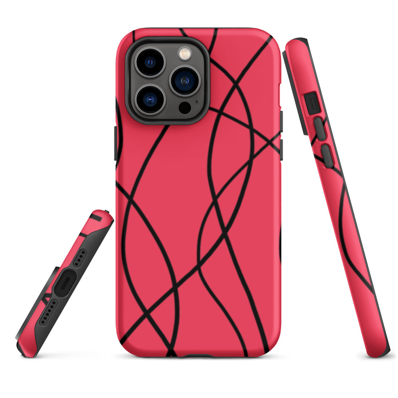 Load image into Gallery viewer, Aesthetic Black Red iPhone Case Hardshell 3D Wrap Thermal CREATIVETECH