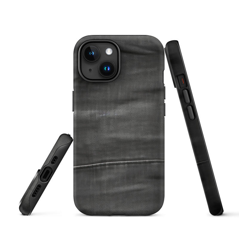 Load image into Gallery viewer, Dark Grey Denim Cloth iPhone Case Hardshell 3D Wrap Thermal CREATIVETECH