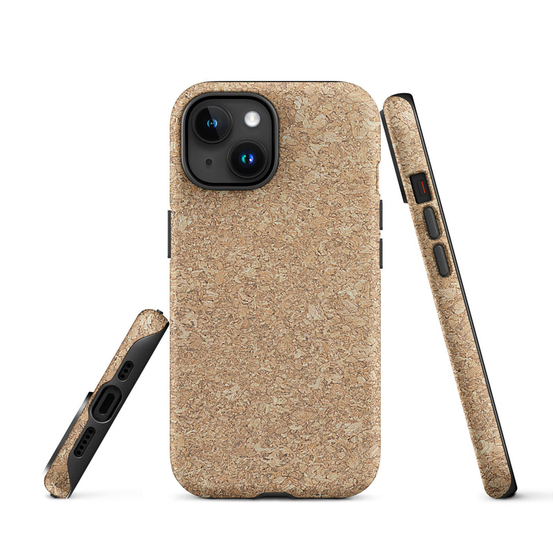 Load image into Gallery viewer, Beige Brown Cork Wood iPhone Case Hardshell 3D Wrap Thermal CREATIVETECH