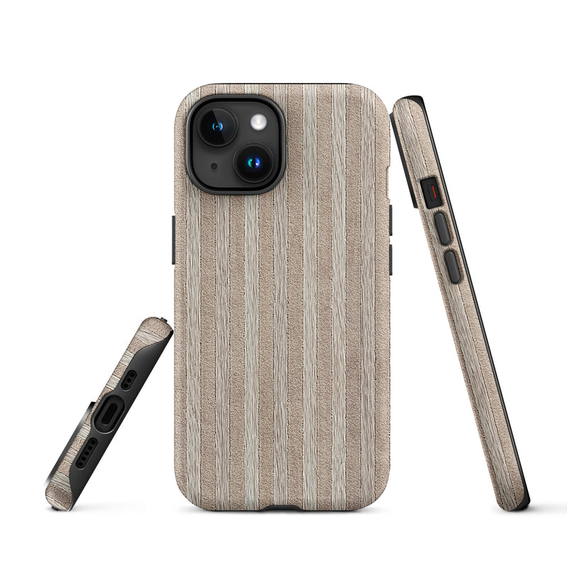 Load image into Gallery viewer, Light Striped Wood iPhone Case Hardshell 3D Wrap Thermal CREATIVETECH